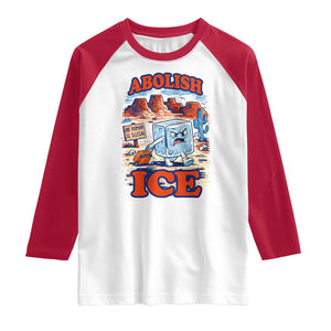 Abolish Ice Protest Raglan Shirt Retro Protest No Human Is Illegal TS10 White Red Print Your Wear