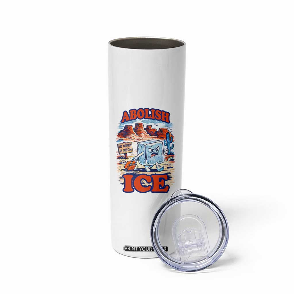 Abolish Ice Protest Skinny Tumbler Retro Protest No Human Is Illegal TS10 Print Your Wear
