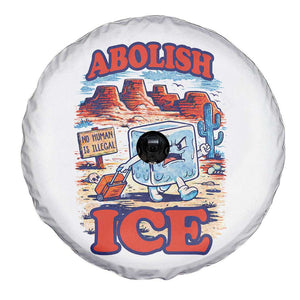 Abolish Ice Protest Spare Tire Cover Retro Protest No Human Is Illegal TS10 Print Your Wear