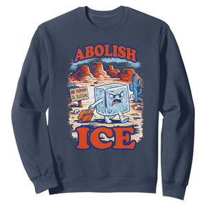 Abolish Ice Protest Sweatshirt Retro Protest No Human Is Illegal TS10 Navy Print Your Wear