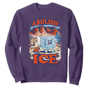 Abolish Ice Protest Sweatshirt Retro Protest No Human Is Illegal TS10 Purple Print Your Wear