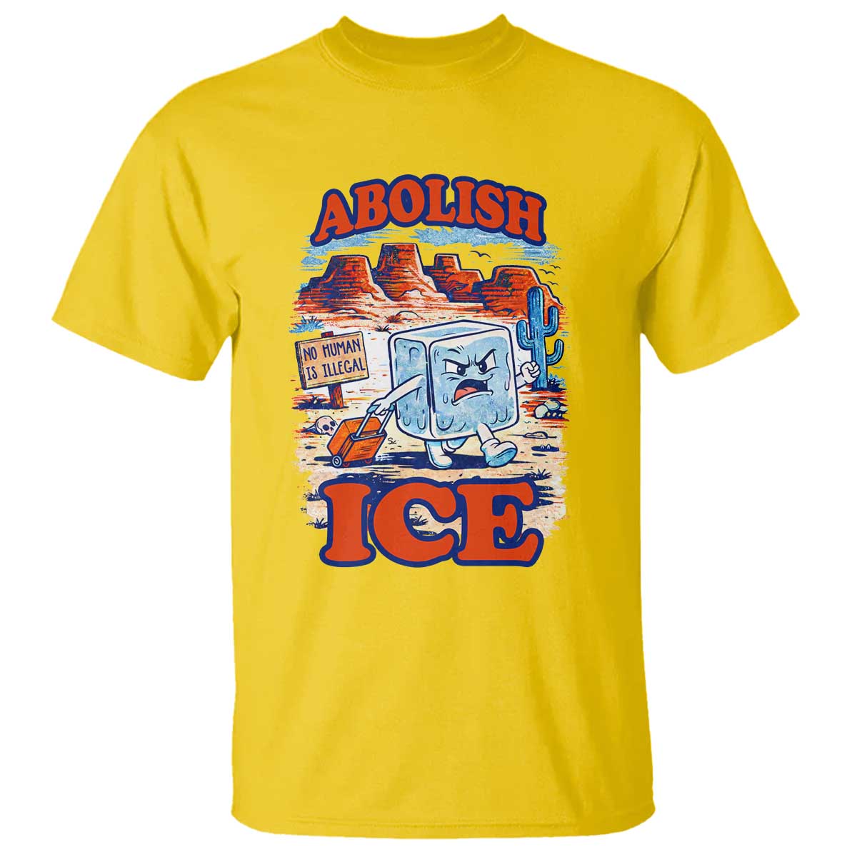 Abolish Ice Protest T Shirt Retro Protest No Human Is Illegal TS10 Daisy Print Your Wear