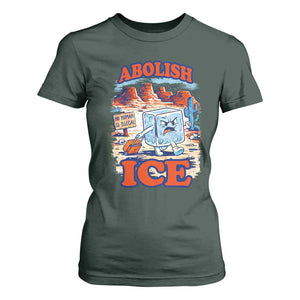 Abolish Ice Protest T Shirt For Women Retro Protest No Human Is Illegal TS10 Dark Forest Green Print Your Wear