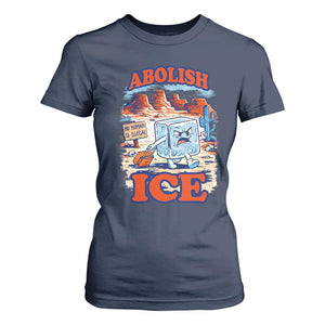 Abolish Ice Protest T Shirt For Women Retro Protest No Human Is Illegal TS10 Navy Print Your Wear
