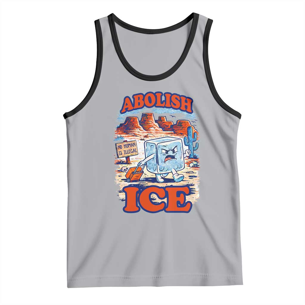 Abolish Ice Protest Tank Top Retro Protest No Human Is Illegal TS10 Athletic Heather Black Print Your Wear