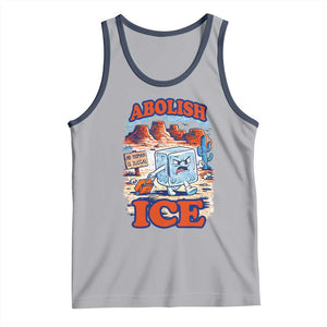 Abolish Ice Protest Tank Top Retro Protest No Human Is Illegal TS10 Athletic Heather Navy Print Your Wear