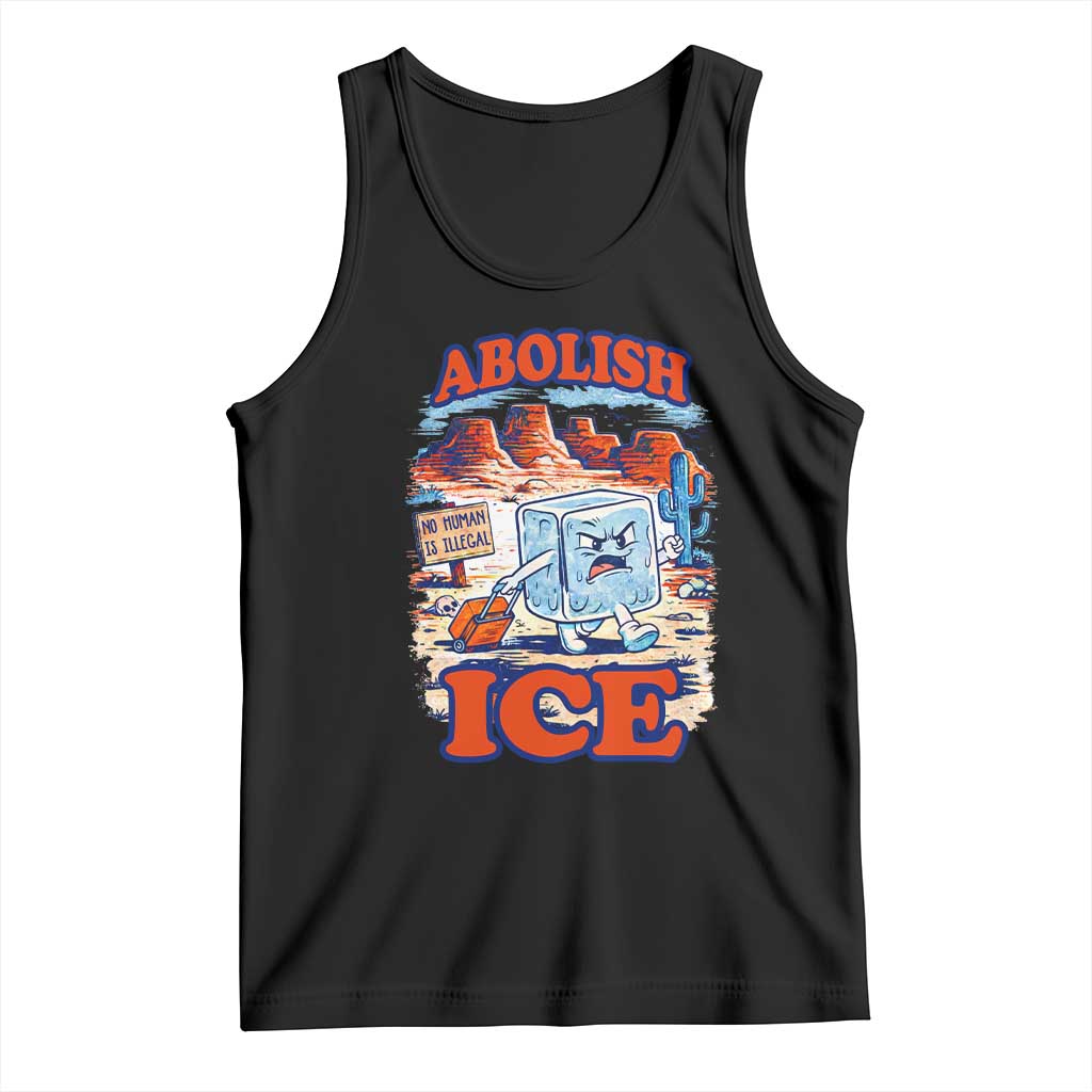 Abolish Ice Protest Tank Top Retro Protest No Human Is Illegal TS10 Black Print Your Wear