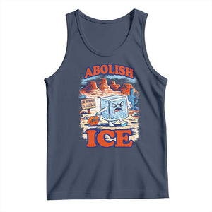 Abolish Ice Protest Tank Top Retro Protest No Human Is Illegal TS10 Navy Print Your Wear