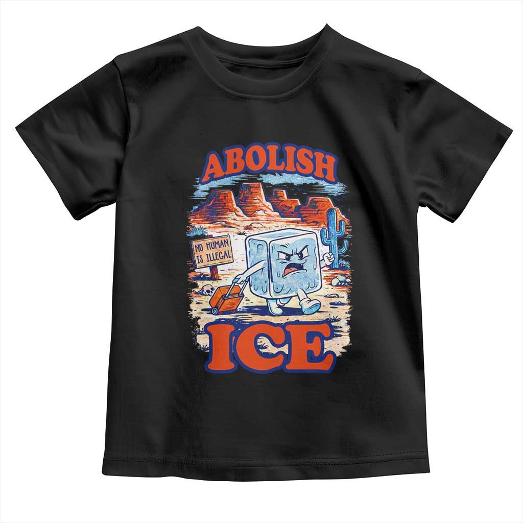 Abolish Ice Protest Toddler T Shirt Retro Protest No Human Is Illegal TS10 Black Print Your Wear