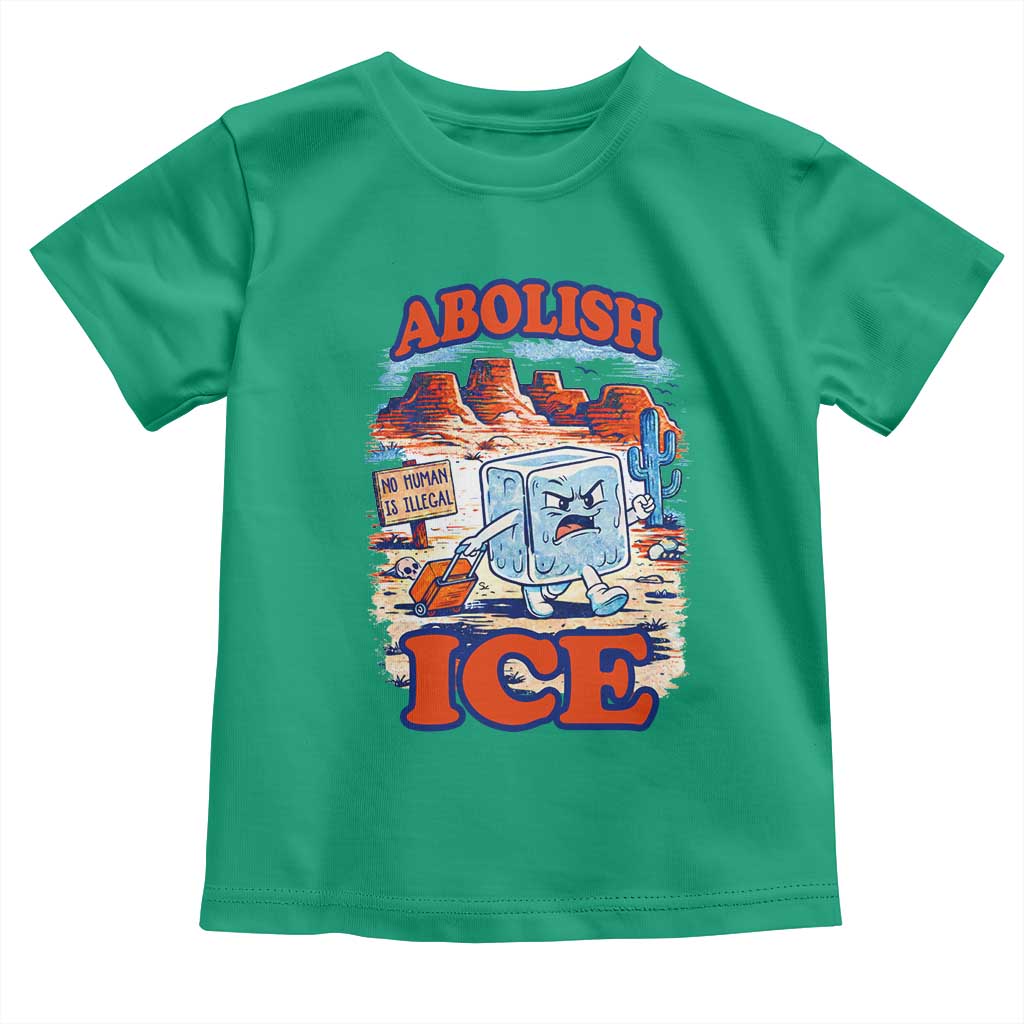 Abolish Ice Protest Toddler T Shirt Retro Protest No Human Is Illegal TS10 Irish Green Print Your Wear