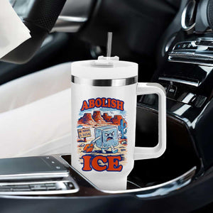 Abolish Ice Protest Tumbler With Handle Retro Protest No Human Is Illegal TS10 Print Your Wear