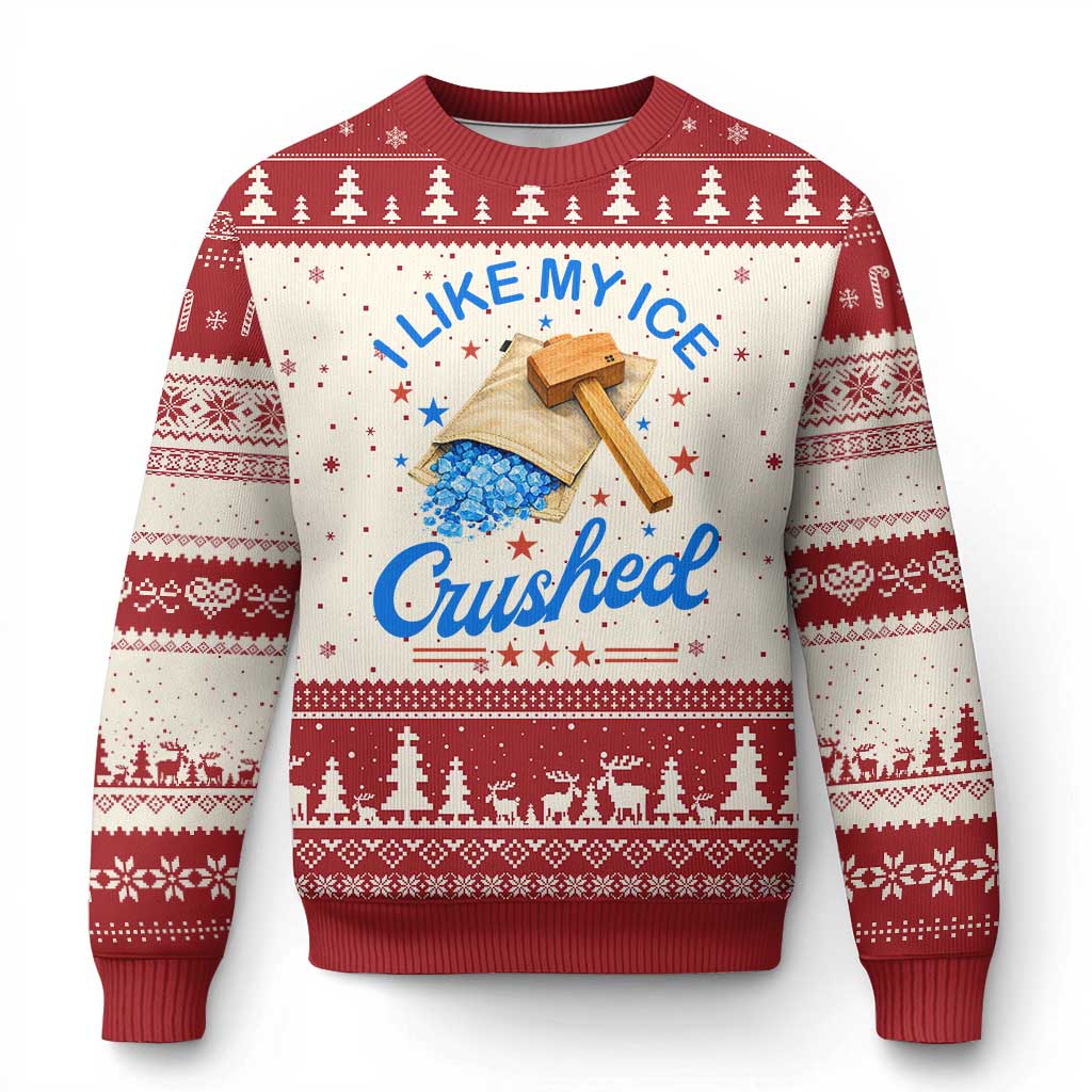 Subtle Abolish ICE Ugly Christmas Sweater Funny Vintage I Like My Ice Crushed TS10 Beige Red Print Your Wear