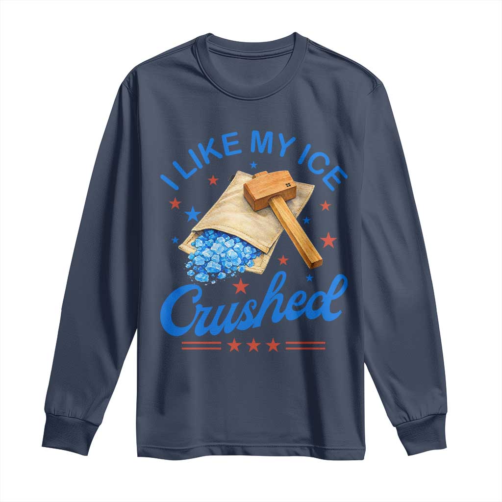 Subtle Abolish ICE Long Sleeve Shirt Funny Vintage I Like My Ice Crushed TS10 Navy Print Your Wear