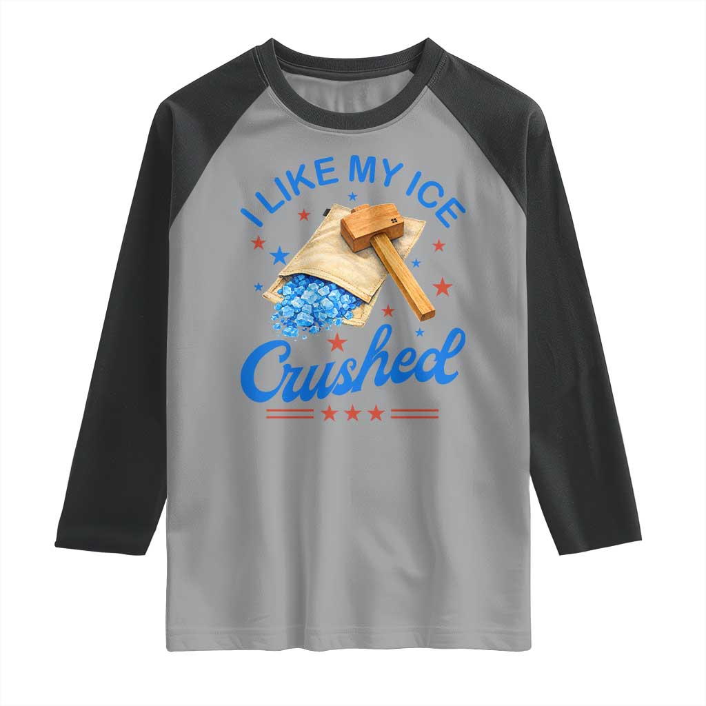 Subtle Abolish ICE Raglan Shirt Funny Vintage I Like My Ice Crushed TS10 Sport Gray Black Print Your Wear