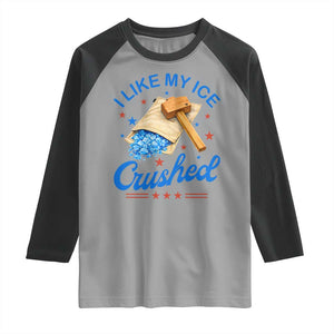 Subtle Abolish ICE Raglan Shirt Funny Vintage I Like My Ice Crushed TS10 Sport Gray Black Print Your Wear