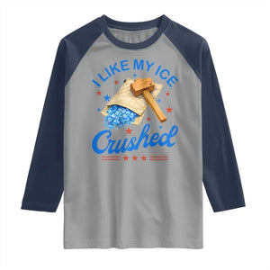Subtle Abolish ICE Raglan Shirt Funny Vintage I Like My Ice Crushed TS10 Sport Gray Navy Print Your Wear