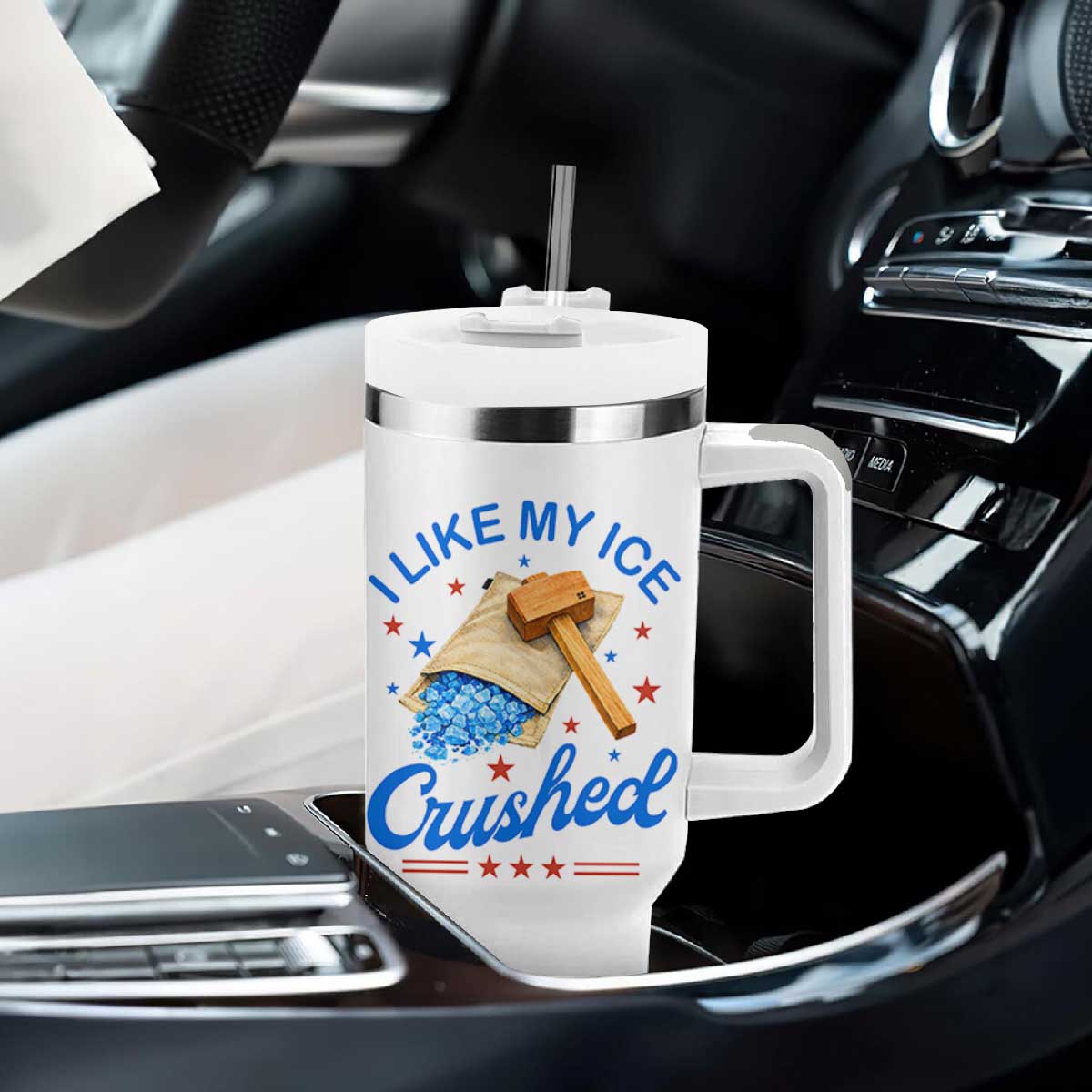 Subtle Abolish ICE Tumbler With Handle Funny Vintage I Like My Ice Crushed TS10 Print Your Wear