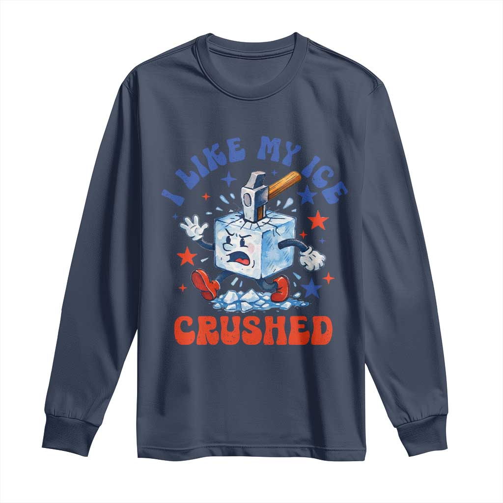Subtle Abolish ICE Long Sleeve Shirt Vintage I Like My Ice Crushed TS10 Navy Print Your Wear