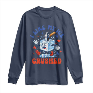 Subtle Abolish ICE Long Sleeve Shirt Vintage I Like My Ice Crushed TS10 Navy Print Your Wear