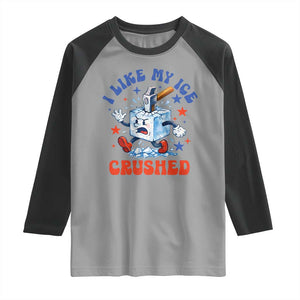 Subtle Abolish ICE Raglan Shirt Vintage I Like My Ice Crushed TS10 Sport Gray Black Print Your Wear