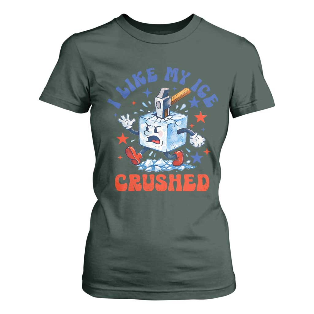 Subtle Abolish ICE T Shirt For Women Vintage I Like My Ice Crushed TS10 Dark Forest Green Print Your Wear