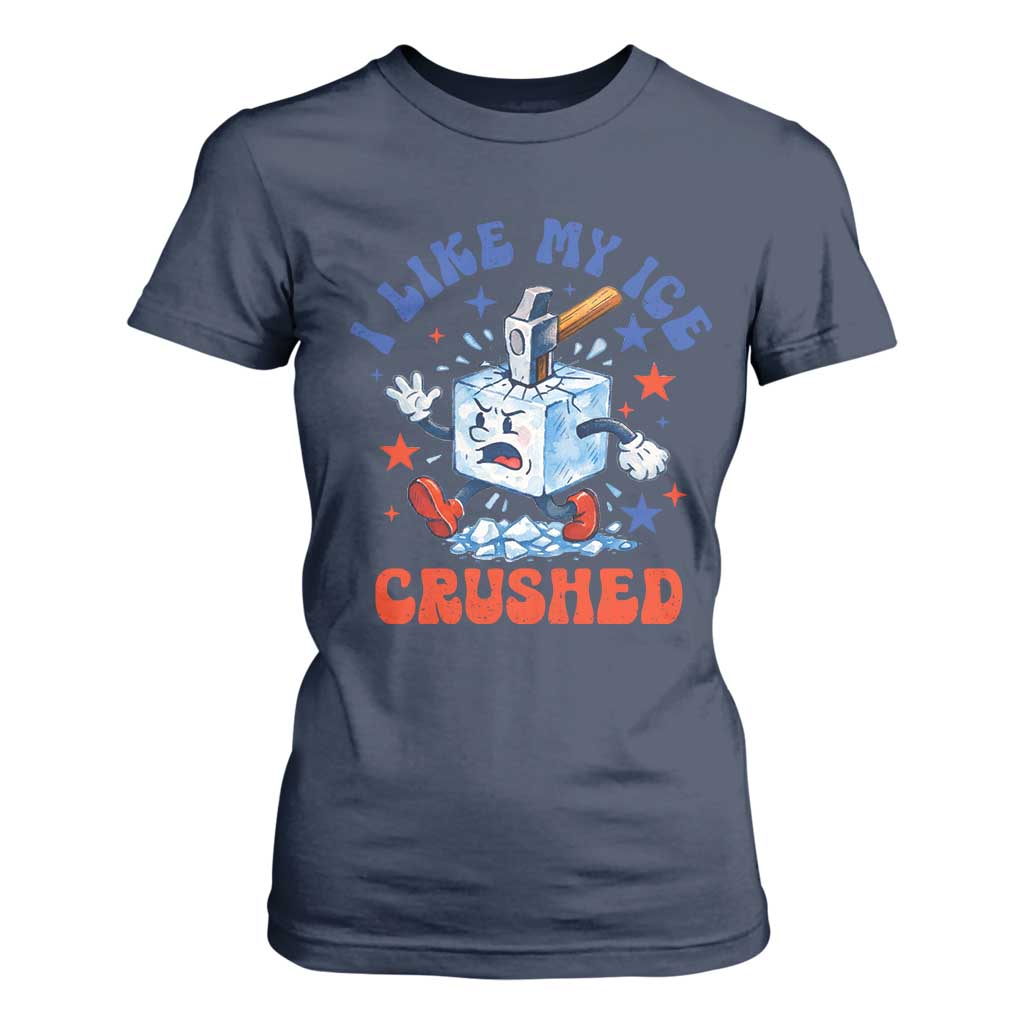 Subtle Abolish ICE T Shirt For Women Vintage I Like My Ice Crushed TS10 Navy Print Your Wear