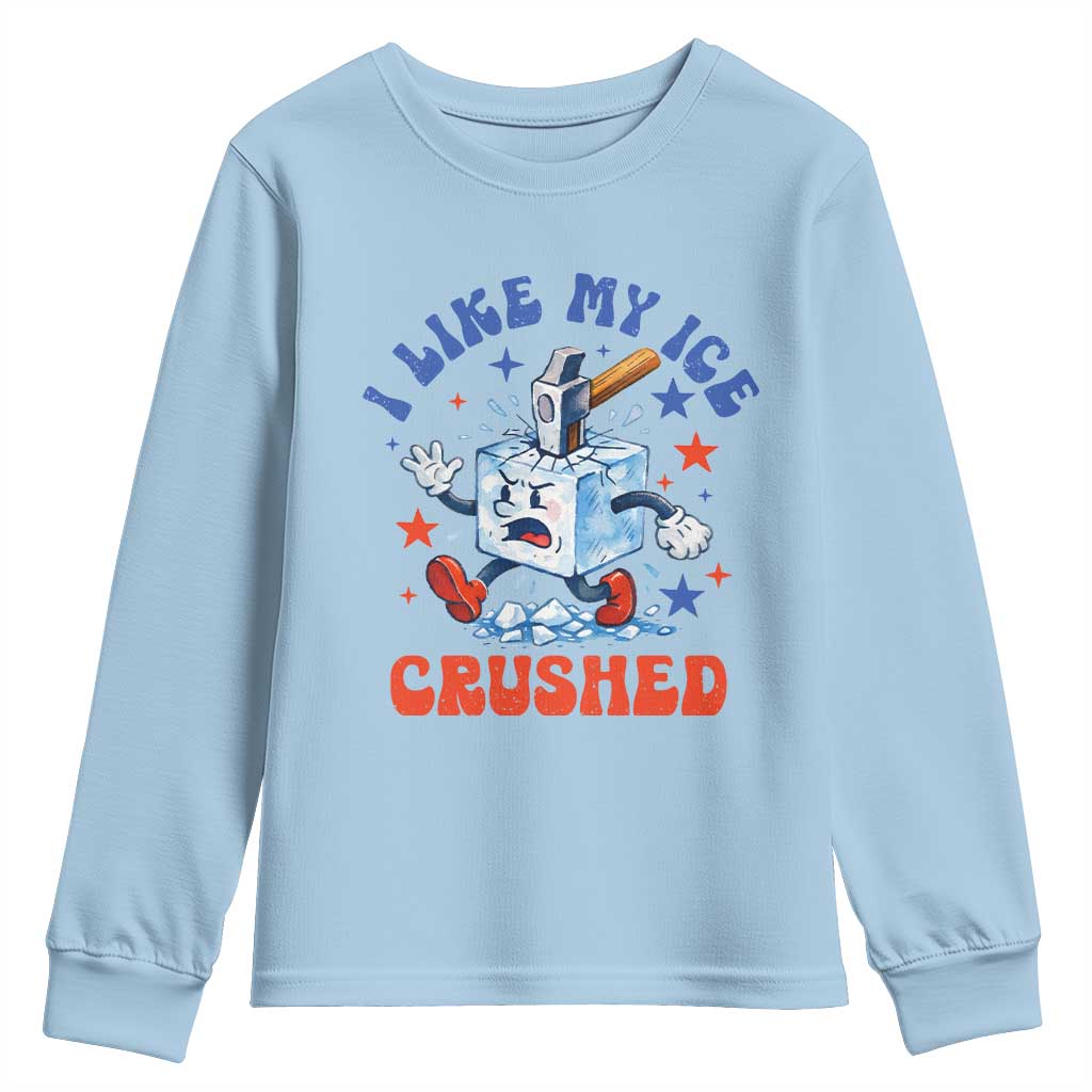 Subtle Abolish ICE Youth Sweatshirt Vintage I Like My Ice Crushed TS10 Light Blue Print Your Wear