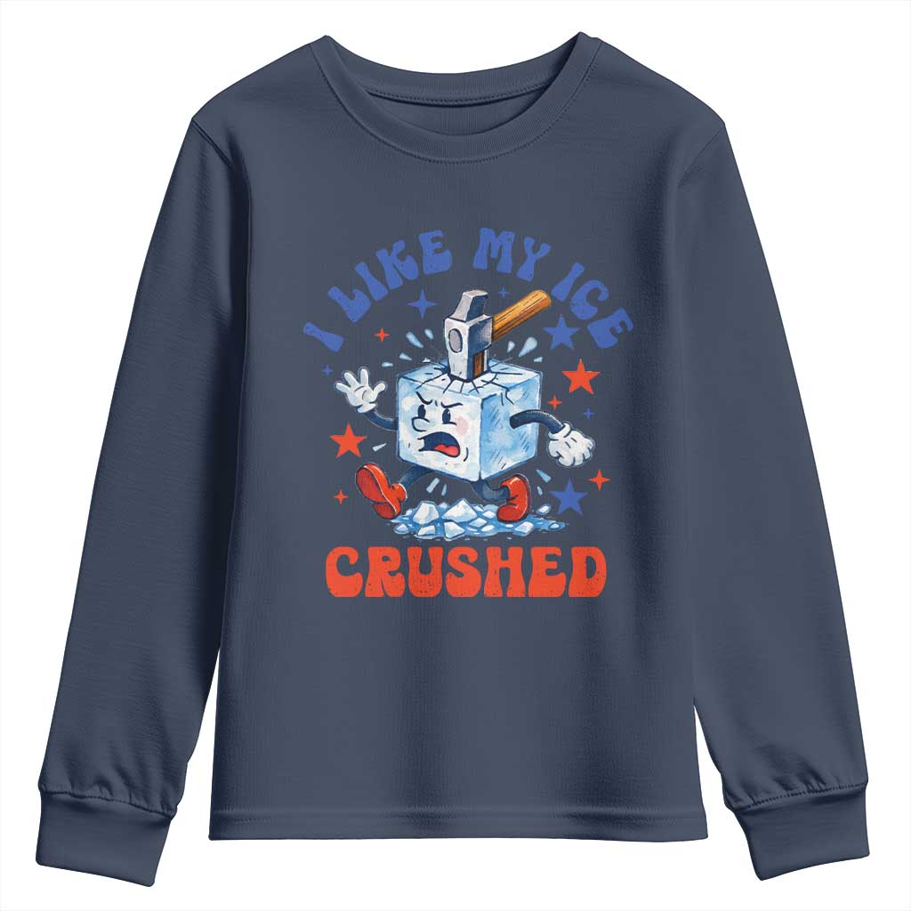Subtle Abolish ICE Youth Sweatshirt Vintage I Like My Ice Crushed TS10 Navy Print Your Wear