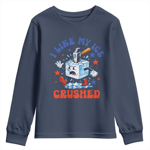 Subtle Abolish ICE Youth Sweatshirt Vintage I Like My Ice Crushed TS10 Navy Print Your Wear