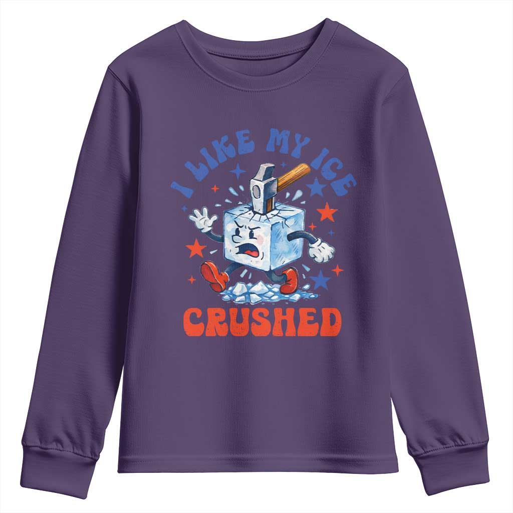 Subtle Abolish ICE Youth Sweatshirt Vintage I Like My Ice Crushed TS10 Purple Print Your Wear