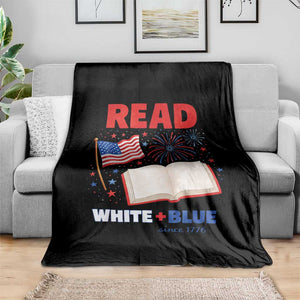 Patriotic Bookish 4th Of July Read White Blue Since 1776 Throw Blanket TS10 Print Your Wear