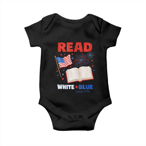 Patriotic Bookish 4th Of July Read White Blue Since 1776 Baby Onesie TS10 Black Print Your Wear