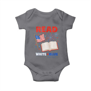 Patriotic Bookish 4th Of July Read White Blue Since 1776 Baby Onesie TS10 Charcoal Print Your Wear
