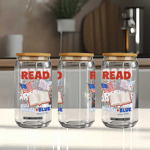 Patriotic Bookish 4th Of July Read White Blue Since 1776 Glass Can TS10 Print Your Wear