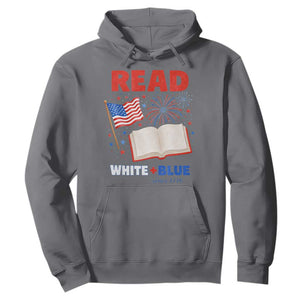 Patriotic Bookish 4th Of July Read White Blue Since 1776 Hoodie TS10 Charcoal Print Your Wear