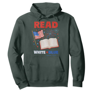 Patriotic Bookish 4th Of July Read White Blue Since 1776 Hoodie TS10 Dark Forest Green Print Your Wear