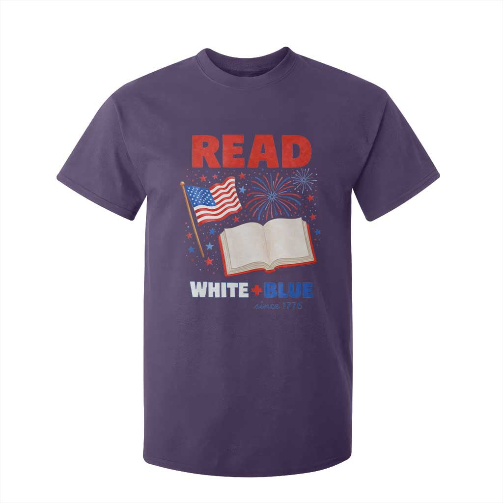 Patriotic Bookish 4th Of July Read White Blue Since 1776 T Shirt For Kid TS10 Purple Print Your Wear