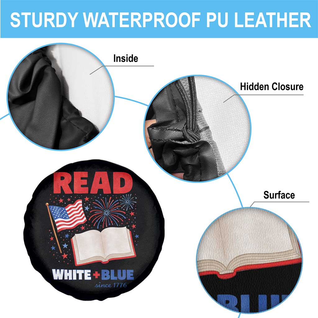 Patriotic Bookish 4th Of July Read White Blue Since 1776 Spare Tire Cover TS10 Print Your Wear