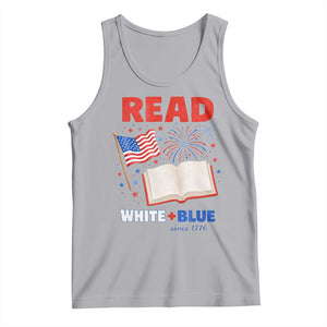 Patriotic Bookish 4th Of July Read White Blue Since 1776 Tank Top TS10 Athletic Heather Print Your Wear