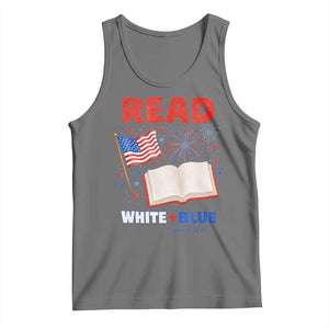 Patriotic Bookish 4th Of July Read White Blue Since 1776 Tank Top TS10 Black Heather Print Your Wear