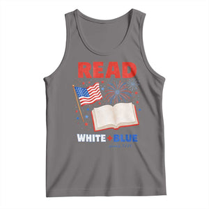 Patriotic Bookish 4th Of July Read White Blue Since 1776 Tank Top TS10 Deep Heather Print Your Wear
