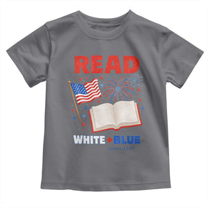 Patriotic Bookish 4th Of July Read White Blue Since 1776 Toddler T Shirt TS10 Charcoal Print Your Wear