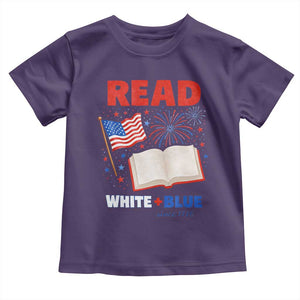 Patriotic Bookish 4th Of July Read White Blue Since 1776 Toddler T Shirt TS10 Purple Print Your Wear