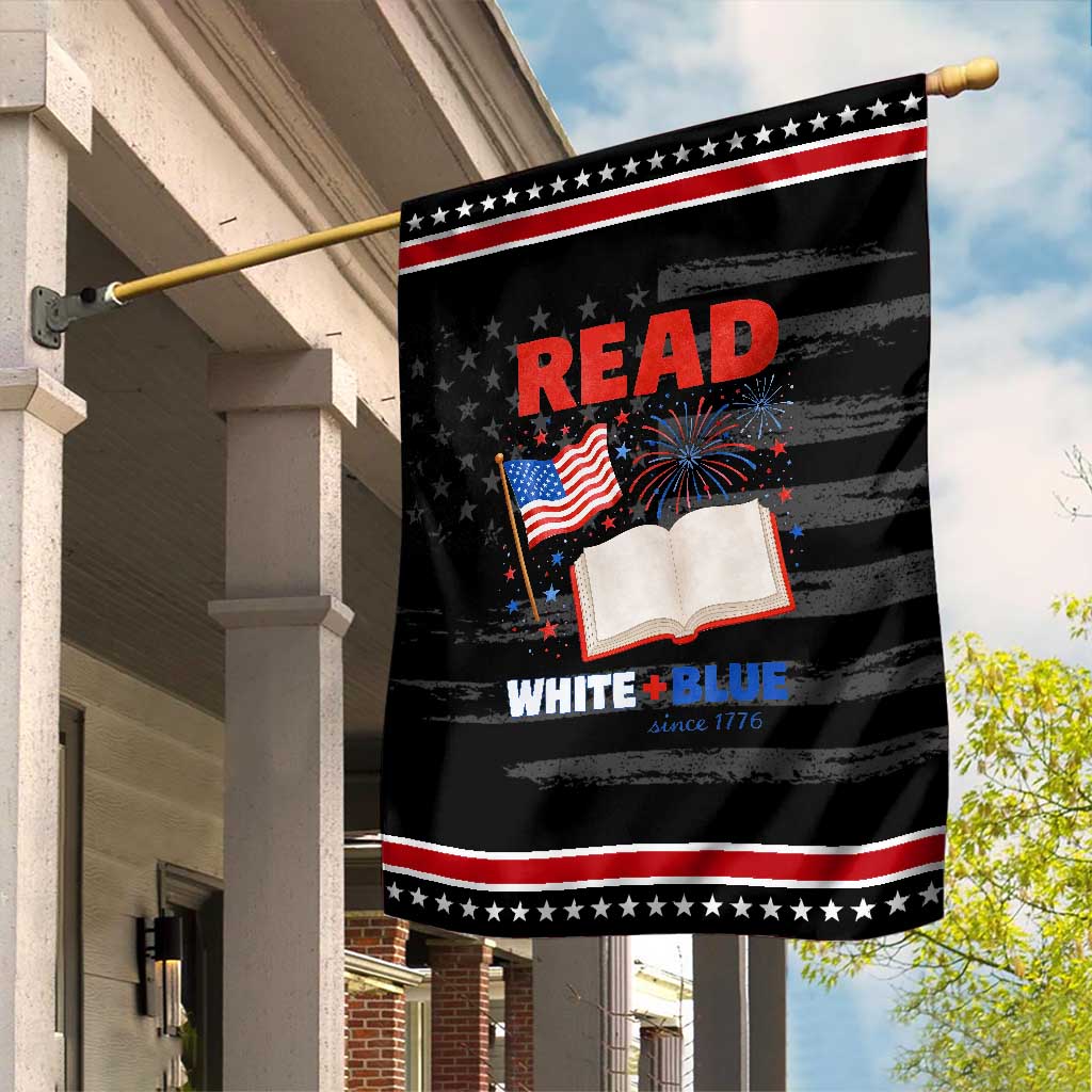 Patriotic Bookish 4th Of July Read White Blue Since 1776 Garden Flag TS10 Distressed Black Red Print Your Wear