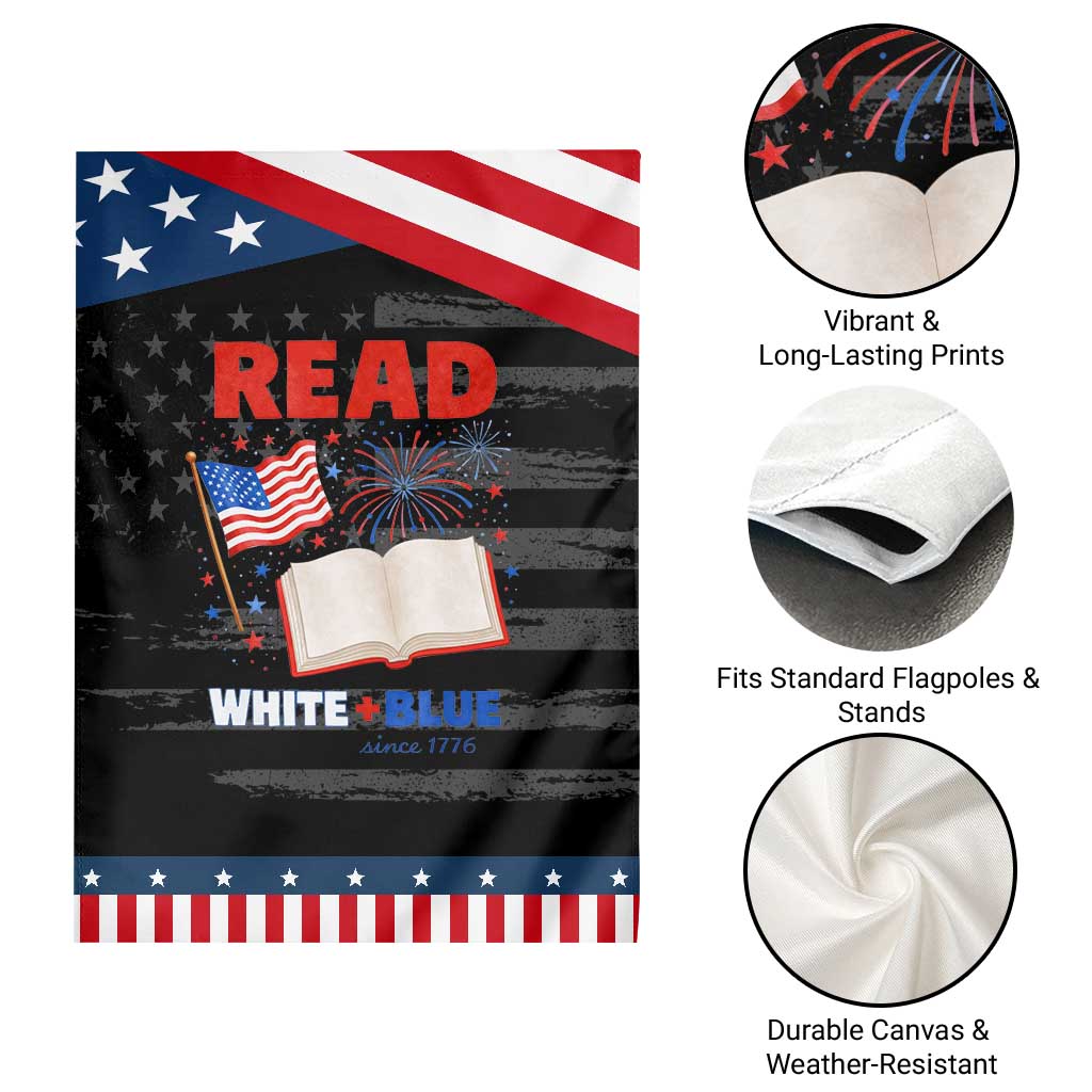 Patriotic Bookish 4th Of July Read White Blue Since 1776 Garden Flag TS10 Print Your Wear