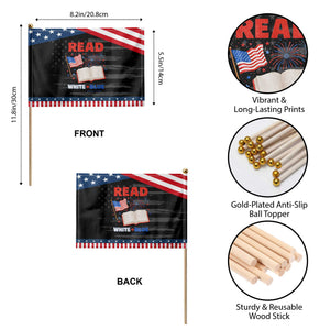 Bookish 4th Of July Read White Blue Since 1776 Patriotic Handheld Flag TS10 Print Your Wear