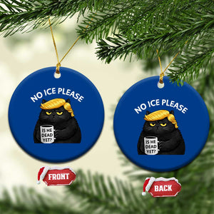 No ICE Protest Ceramic Ornament Is He Dead Yet Black Cat Meme TS10 1pc Blue Print Your Wear
