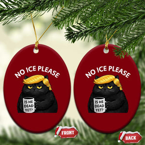 No ICE Protest Ceramic Ornament Is He Dead Yet Black Cat Meme TS10 Print Your Wear
