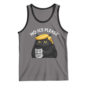No ICE Protest Tank Top Is He Dead Yet Black Cat Meme TS10 Deep Heather Black Print Your Wear