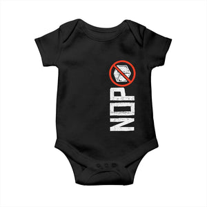 No ICE Protest Baby Onesie Nope Sign Vertical TS10 Black Print Your Wear